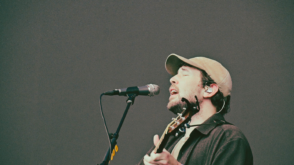 Robin Pecknold of Fleet Foxes at Soundside Music Festival in Bridgeport, Connecticut, on September 28, 2024 photo by Kris Forland