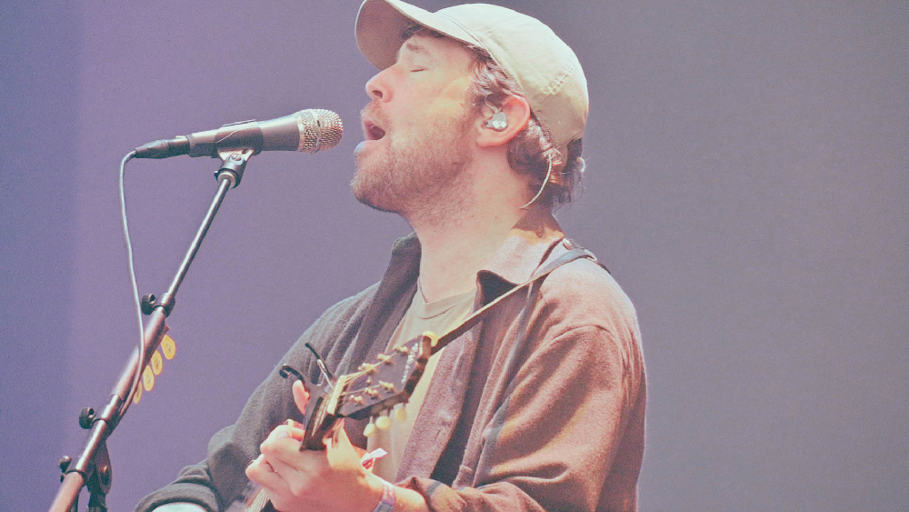 Robin Pecknold of Fleet Foxes at Soundside Music Festival in Bridgeport, Connecticut, on September 28, 2024 photo by Kris Forland