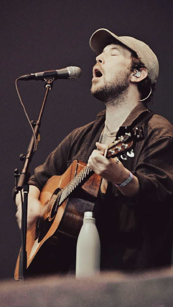 Robin Pecknold of Fleet Foxes at Soundside Music Festival in Bridgeport, Connecticut, on September 28, 2024 photo by Kris Forland