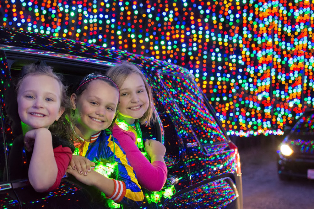 magic of lights at pratt and whitney statidum in east hartford, ct from november - january 2025