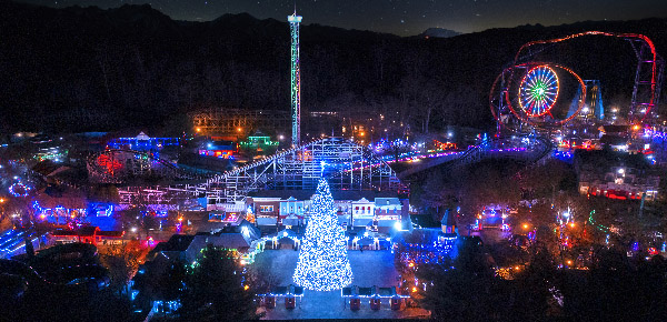 Christmas lights at lake compounce in Bristol, Connecticut