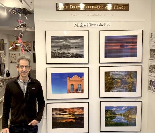 Michael Tomashefsky photographer on exhibit at Westport bookstore in Westport connecticut in November 2024