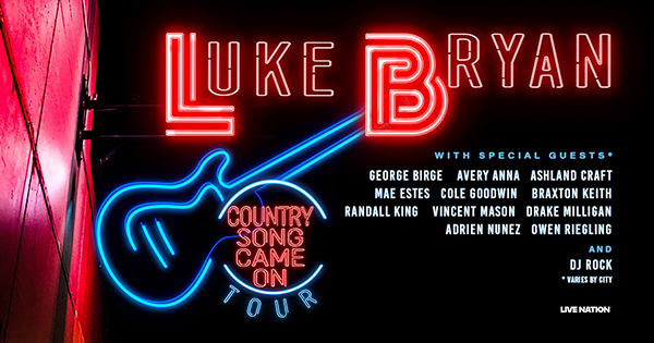 Luke Bryan to perform in at the xfinity Theatre in Hartford Connecticut in August 2025