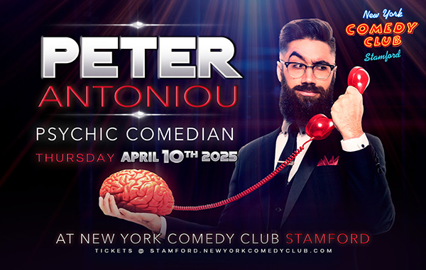 Peter Antoniou to perform at New York comedy club in stamford connecticut in April 2025