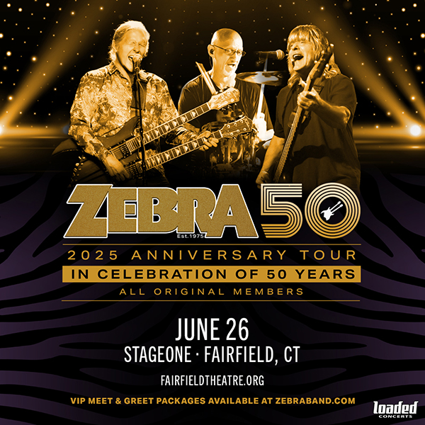 Zebra to perform at fairfield theatre company in fairfield connecticut in June 2025 