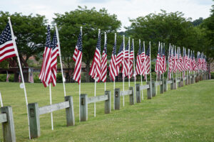 Flags for Heroes with the Derby-Shelton Rotary in shelton connecticut in June 2025