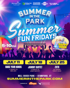 Summer in the Park, mill river park stamford, connecticut in July 2025