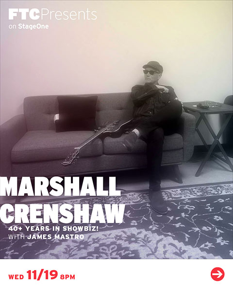 Marshall Crenshaw to perform at Fairfield Theatre Company in Fairfield Connecticut in November 2025
