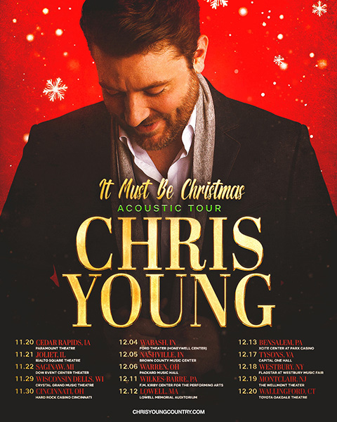 Chris Young to perform at Toyota Oakdale Theatre in Wallingford Connecticut in December 2025