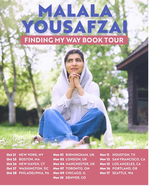 Malala Yousafzai brings her book tour to the sherbet theatre in New Haven Connecticut in October 2025