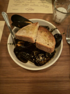 Mussels at Massi Co in Westport, Connecticut photo by Caleb Forland