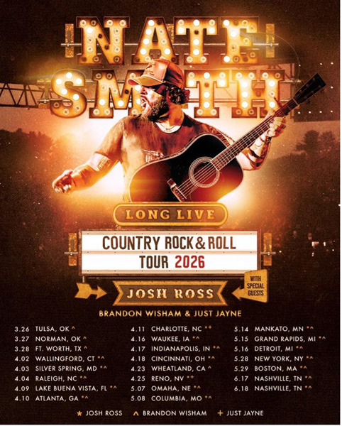 Nate Smith to perform at Toyota Oakdale Theatre in Wallingford Connecticut in April 2026