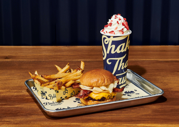 Bobby's  Burgers burger fries and a shake at Mohegan Sun. Mohegan Sun location reopening in May 2026
