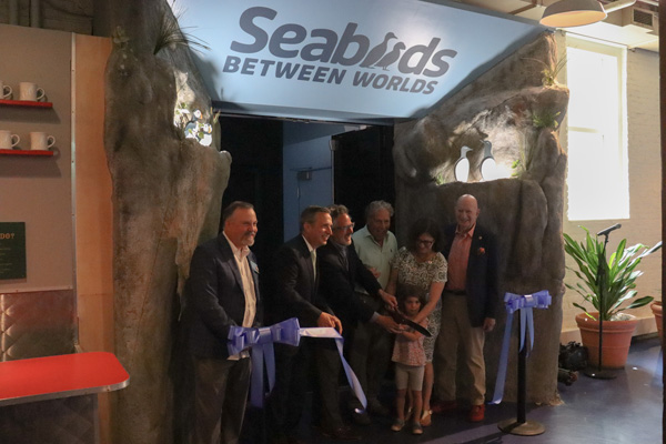 Ribbon cutting ceremony of the Seabird exhibit at the aquarium at Norwalk in norwalk connecticut